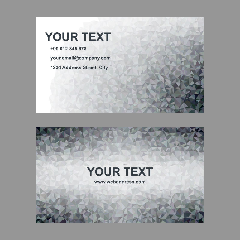 抽象矢量黑色几何三角元素名片设计