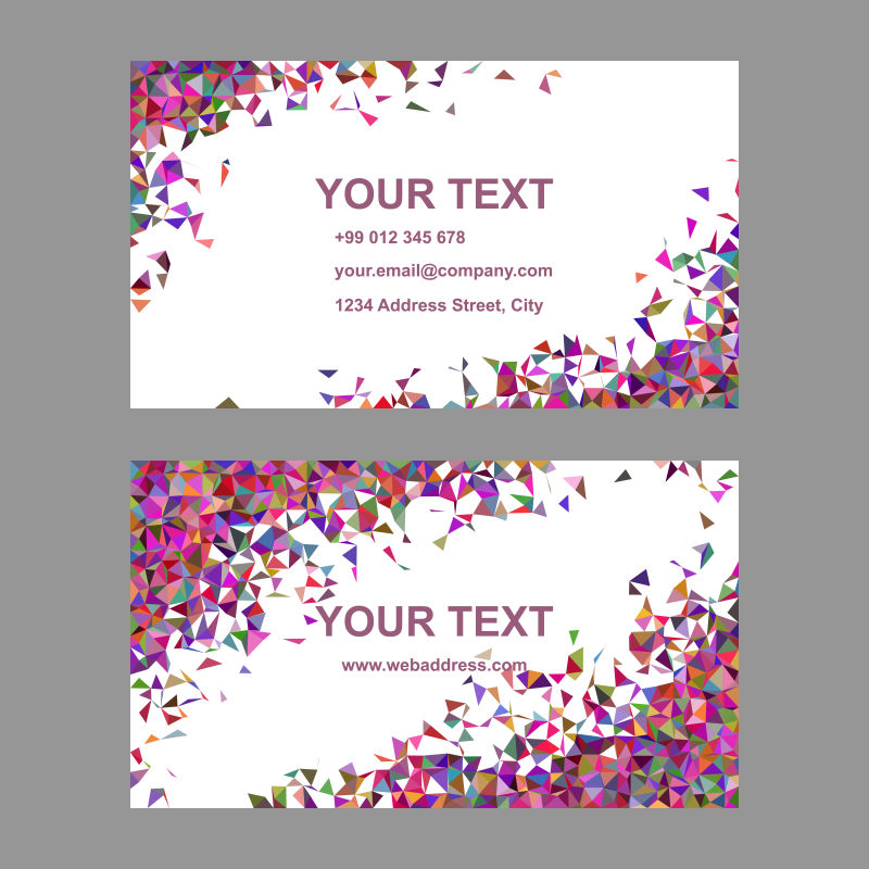 矢量多色几何元素的名片设计