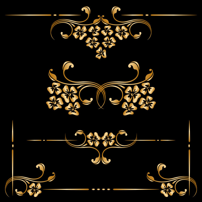 创意矢量金色古典风格的装饰设计元素