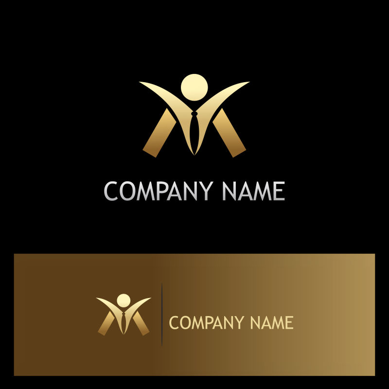 抽象矢量金色商务标志设计