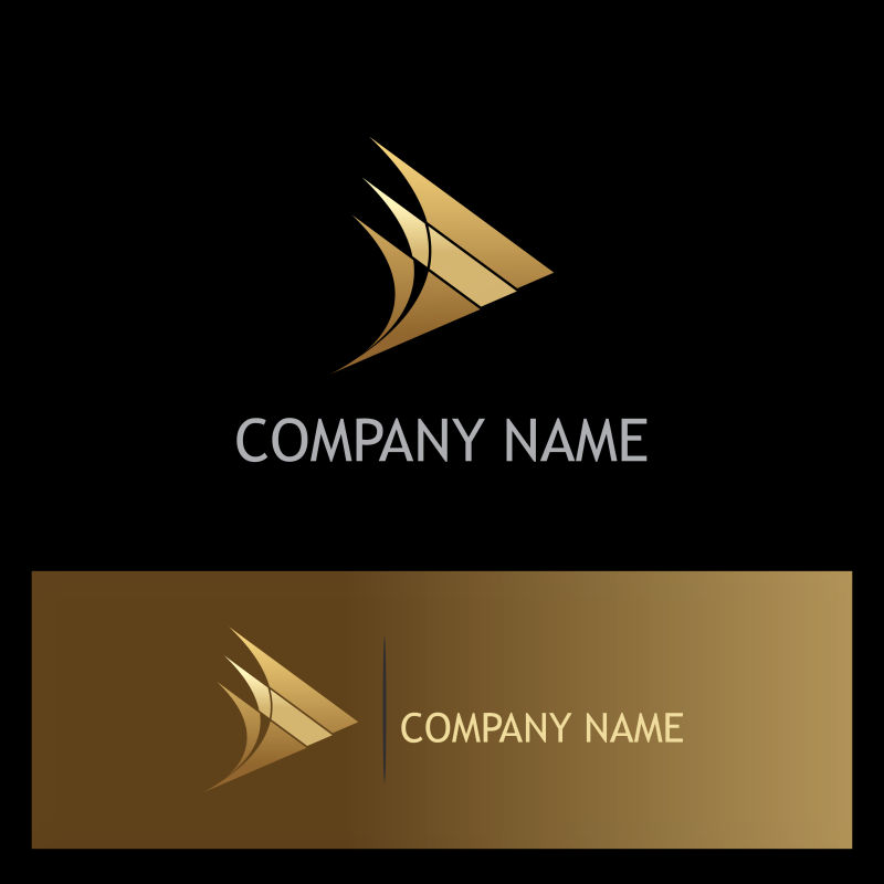 矢量金色抽象公司的创意标志设计