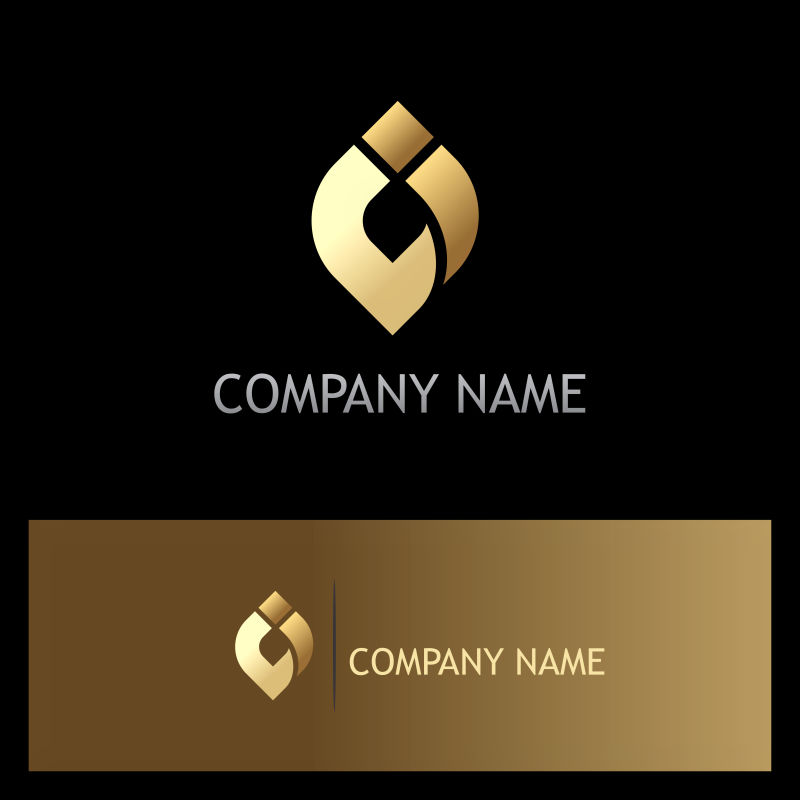 抽象矢量金色无限标志设计