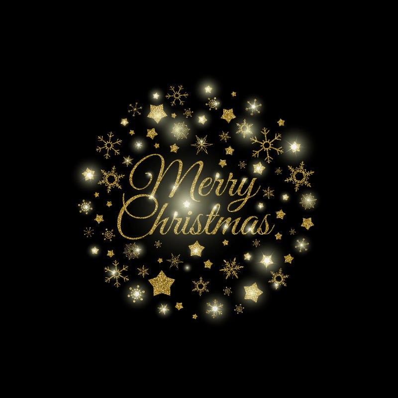 矢量抽象金色圣诞节的插图