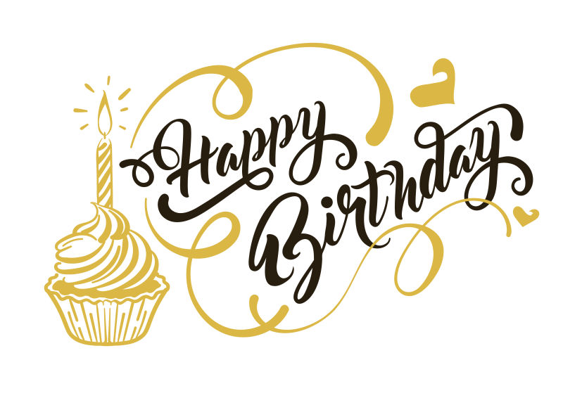 矢量创意装饰风格的生日贺卡设计元素