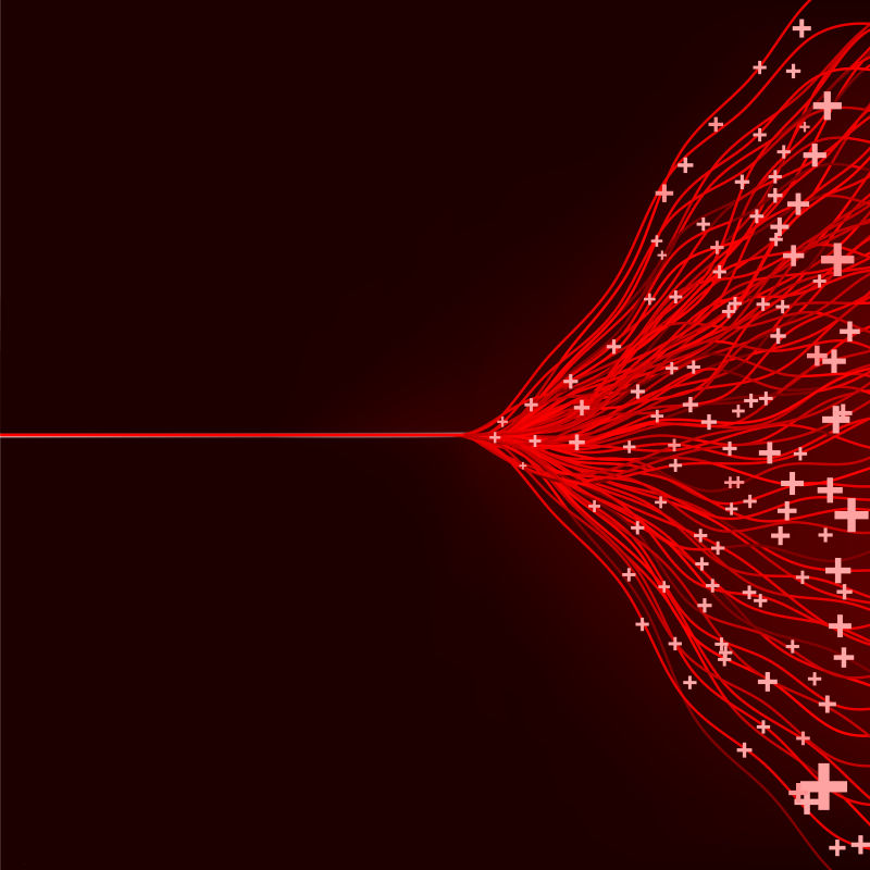 矢量的红色发光线条插图