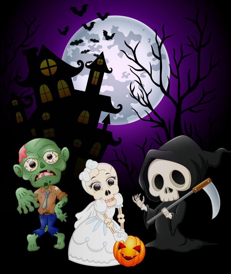 矢量万圣节怪物插图