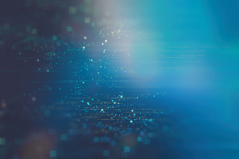 蓝色背景上的原子效应