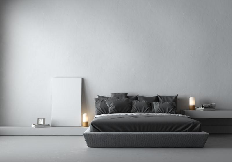 白色墙壁的卧室