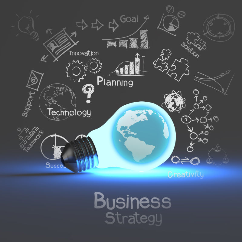 商业策略背景下的灯泡