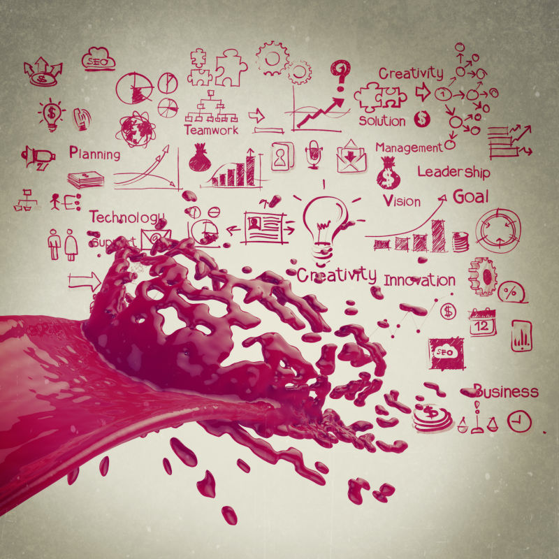 飞溅的油漆和商业战略背景