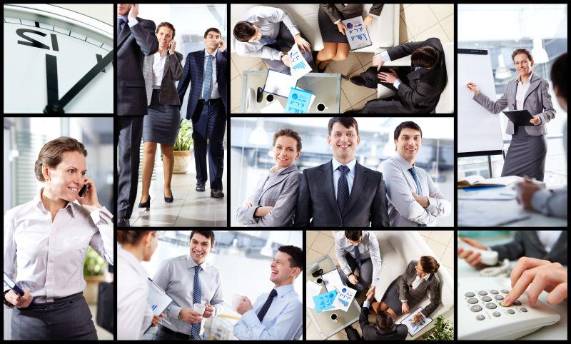 会议中的商人拼贴