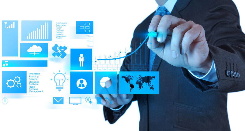 商人展示商业成功理念