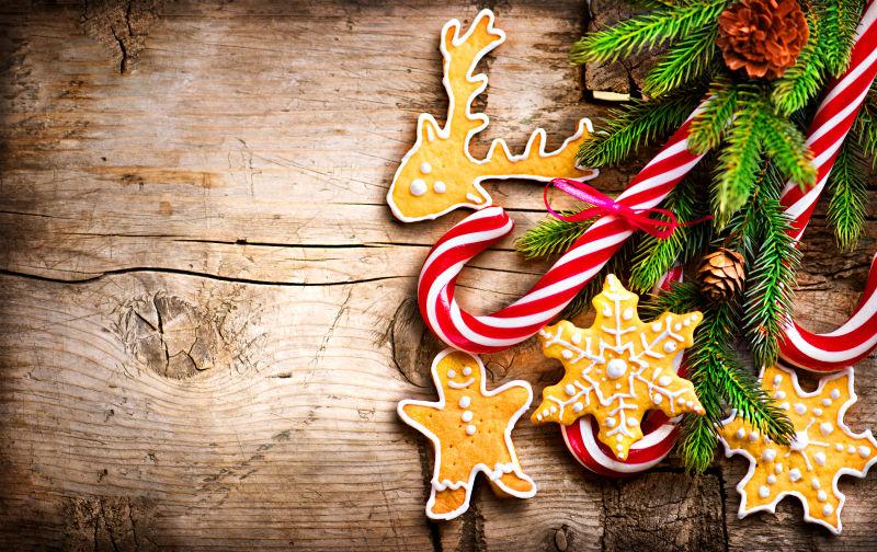 圣诞节饼干和糖果棒