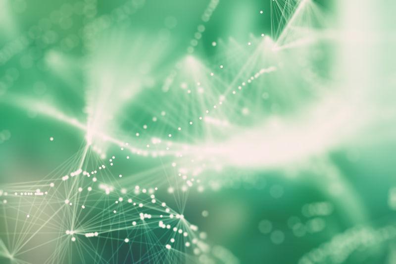 抽象图解模糊蓝色和绿色背景散焦