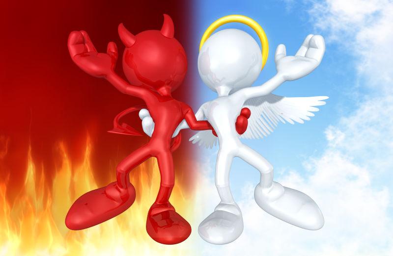 安吉尔和Devil Character Together