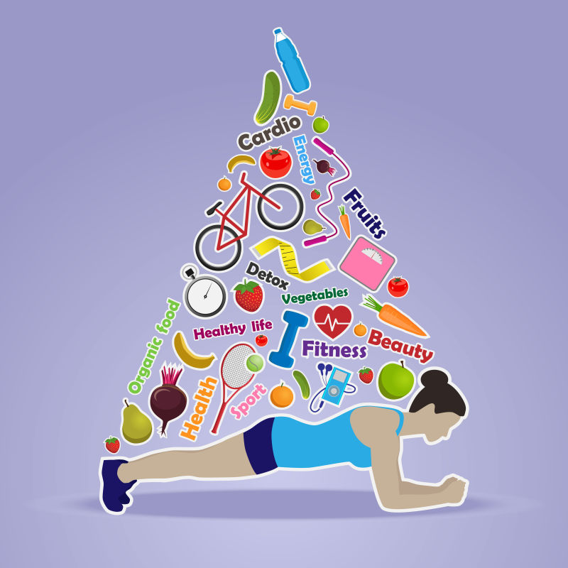 运动女孩的健身背景