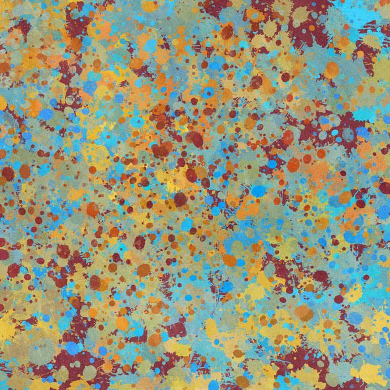 一片片小说圆点飞溅的抽象油漆