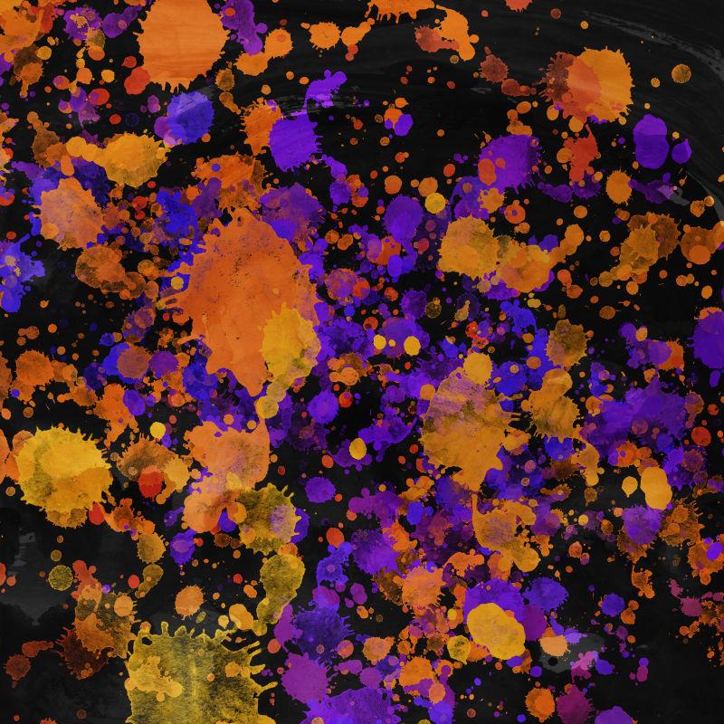 多种颜色飞溅的抽象油漆背景