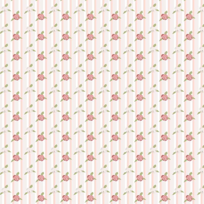 粉色白色灰色条纹带有小花的背景