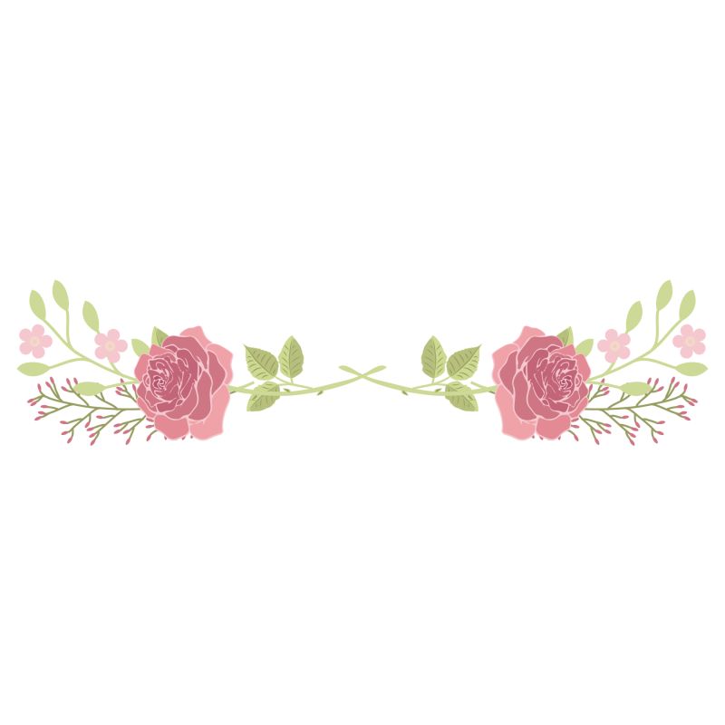 两朵粉色装饰花朵