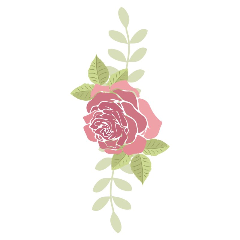 粉色鲜花矢量图