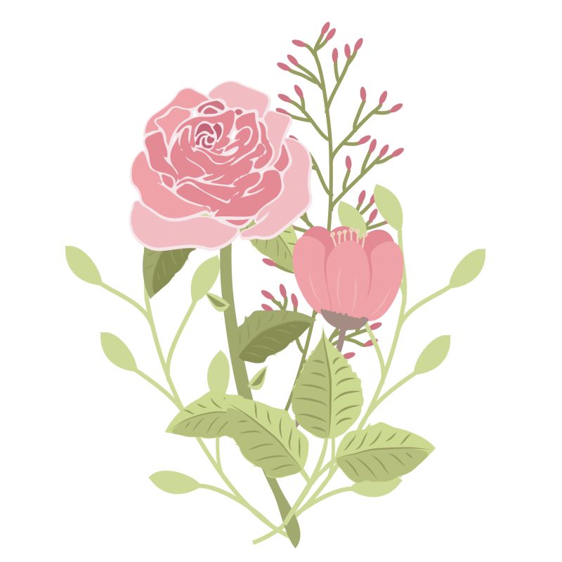 手绘鲜花矢量图