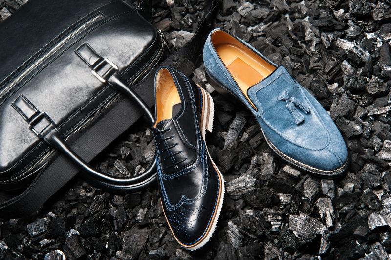 特写时尚优雅的黑色皮革