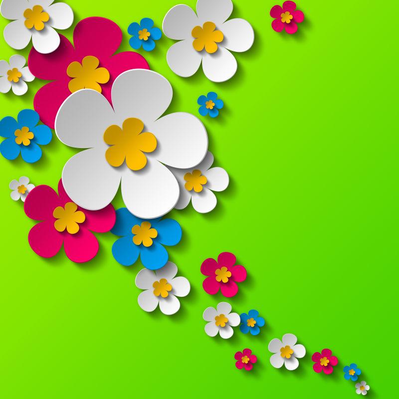 绿色背景上的彩色贴花