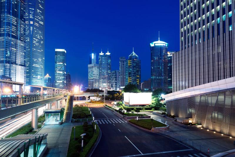 中国上海美丽的城市夜景