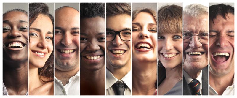 微笑的人们面部表情