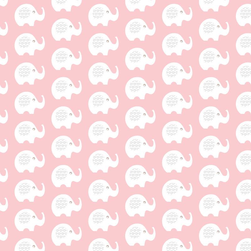 粉色带有整齐小象的背景