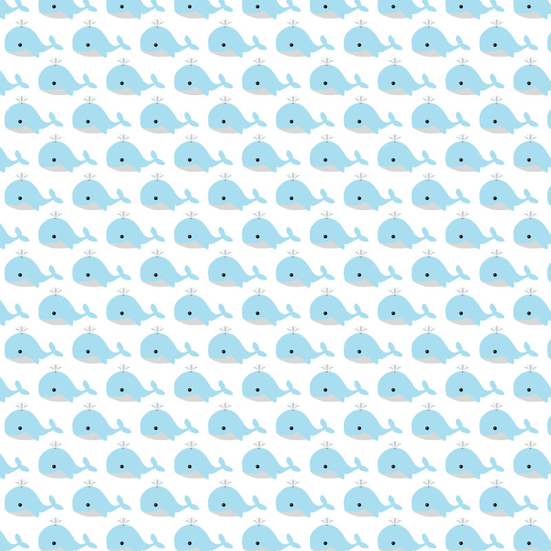 无缝式蓝色鲸鱼印花