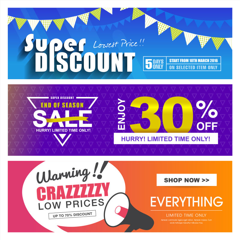 抽象矢量现代风格的销售折扣海报横幅设计