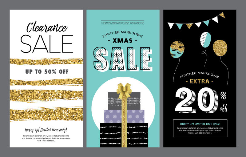 创意矢量插图风格的销售折扣海报设计