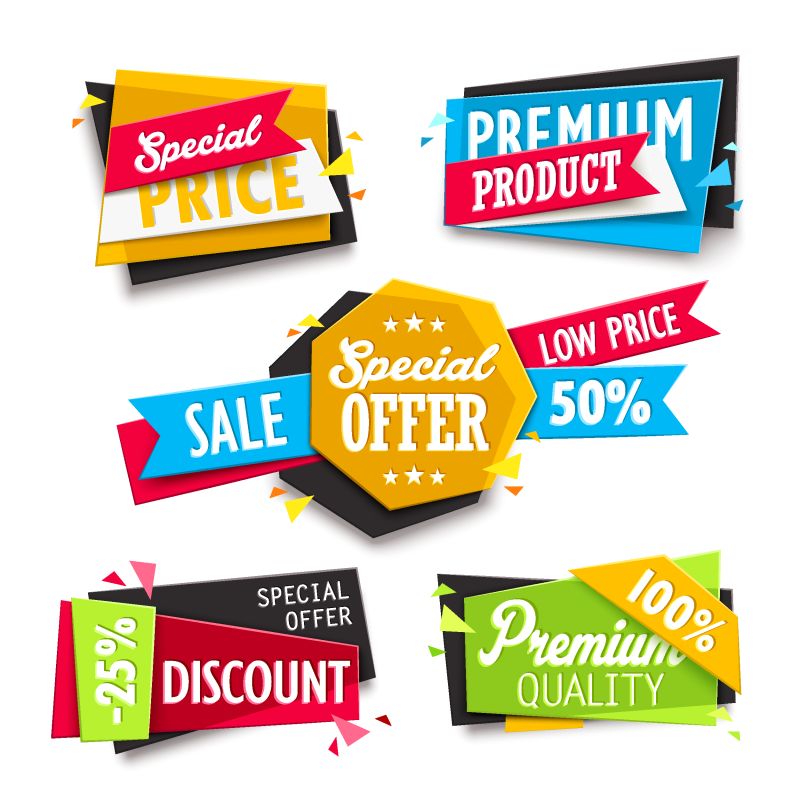 购物销售标签矢量设计