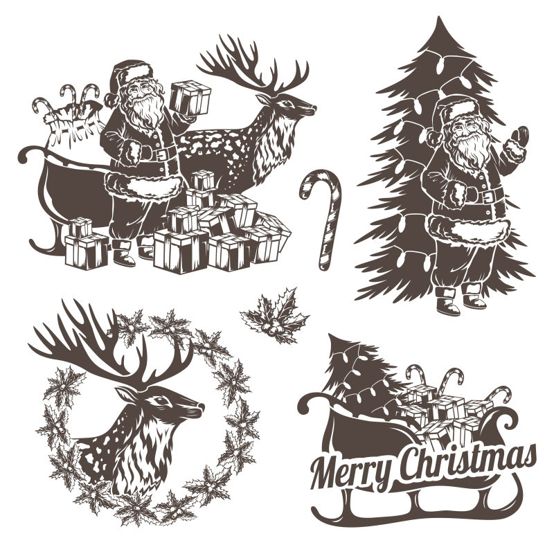 圣诞装主题插图矢量设计