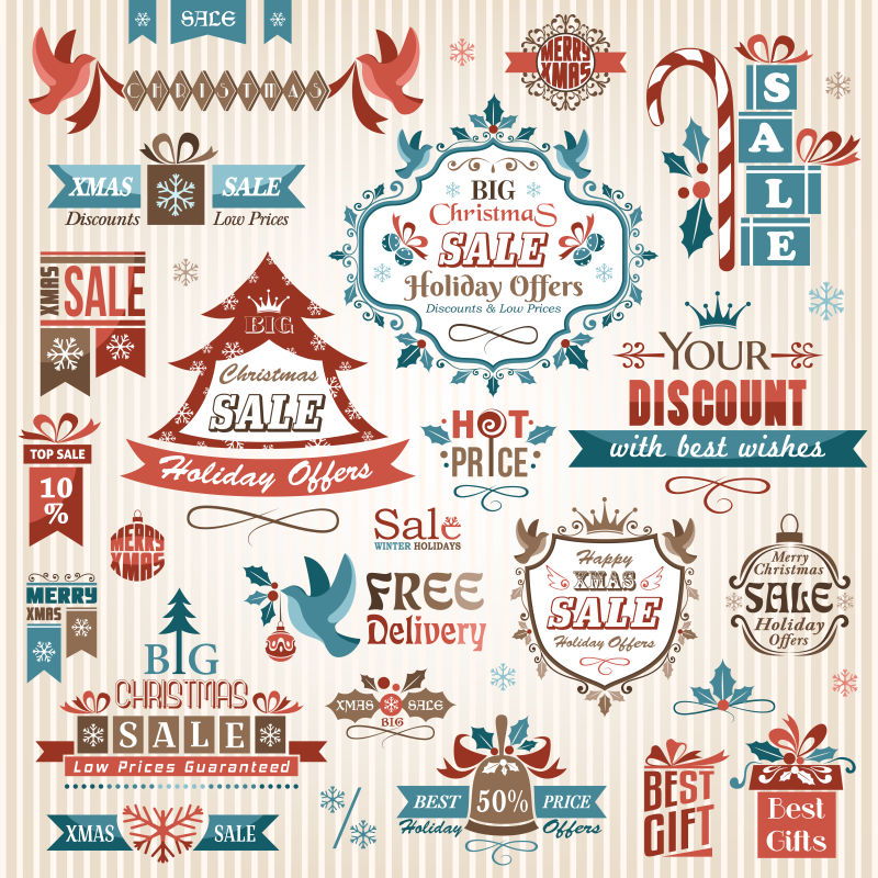 矢量的圣诞装饰元素设计