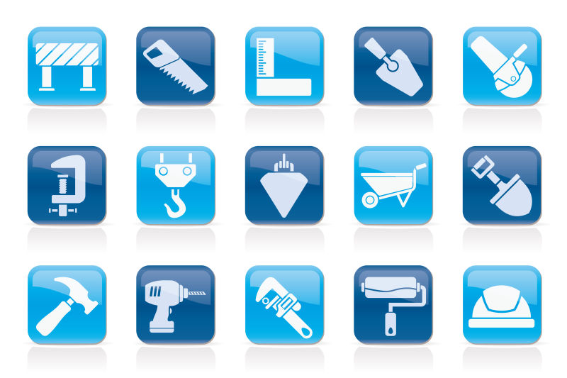 建筑工具图标矢量设计