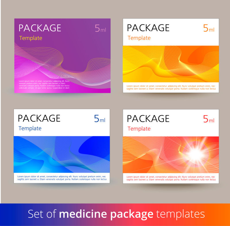 创意矢量彩色现代药盒包装设计