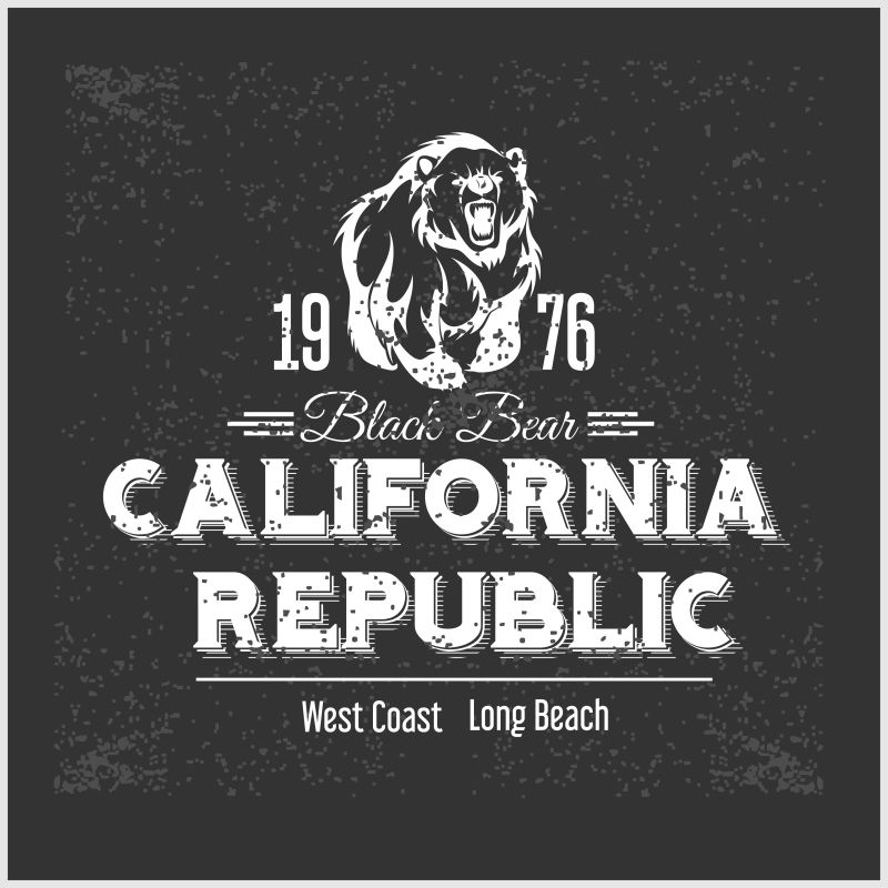 抽象矢量加利福尼亚主题标签设计