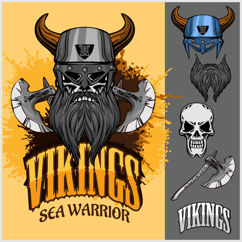 维京海盗标志矢量设计