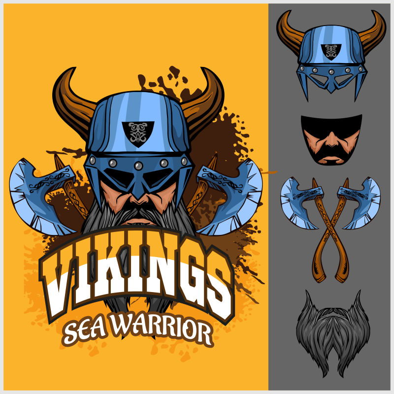 矢量的维京海盗标志设计