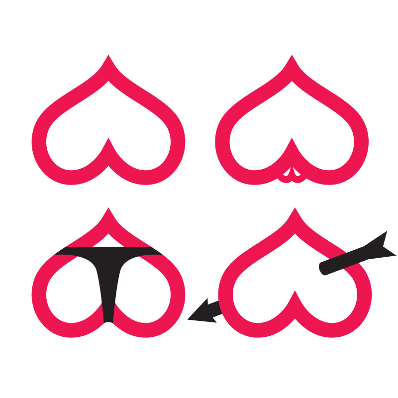 抽象爱与性感概念的创意矢量标志