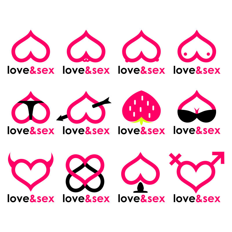 抽象情趣店的矢量标志设计