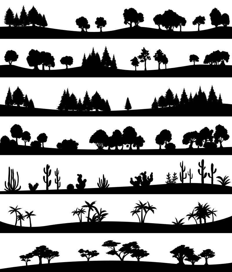 矢量的林地轮廓插图