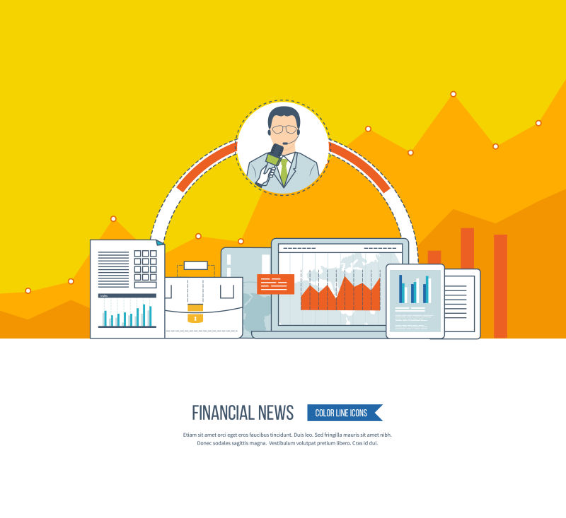 商业的新闻周刊矢量插图