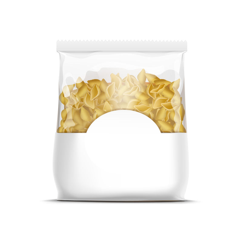 矢量装在包装袋里的意大利面食