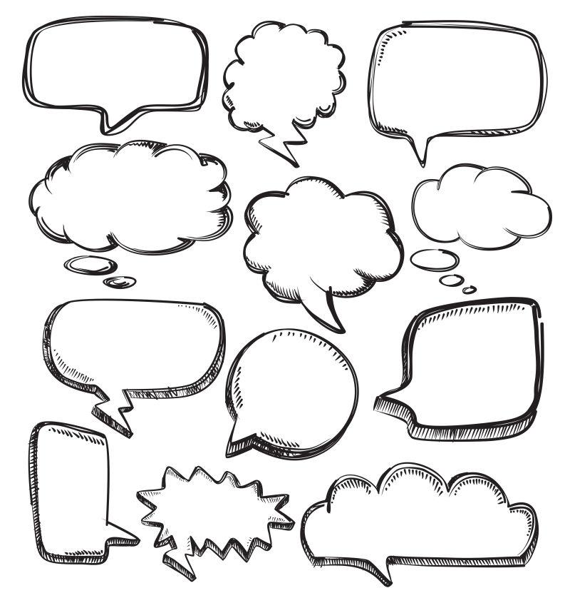 矢量手绘泡泡白