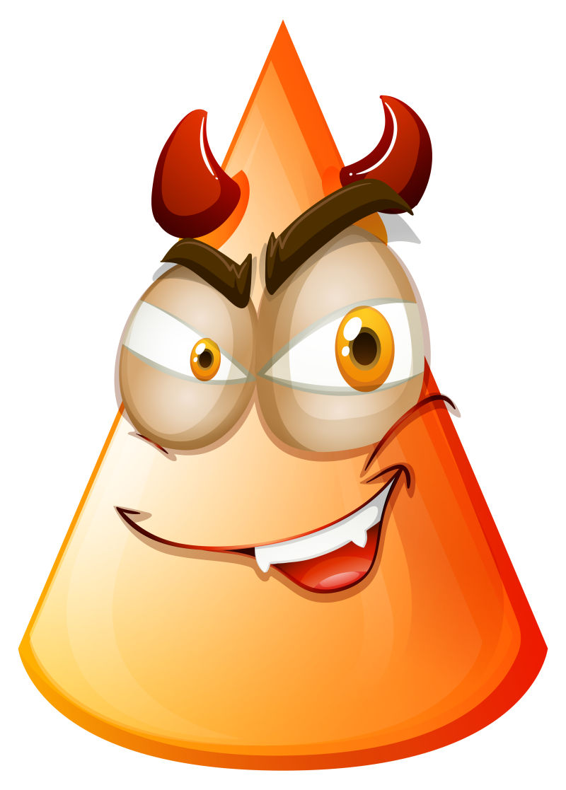 抽象矢量卡通橙色魔鬼细菌插图