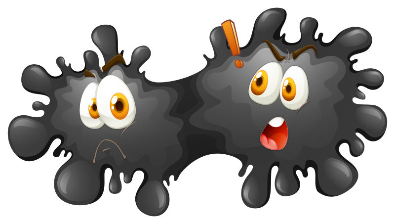 抽象矢量黑色的卡通细菌插图